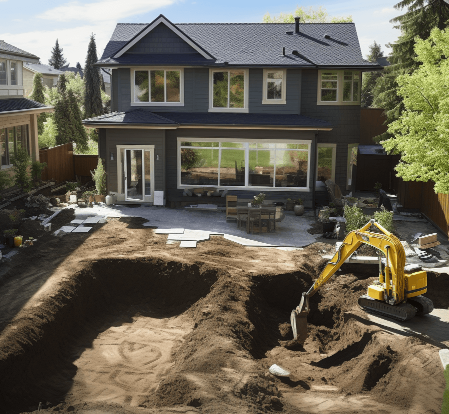 Excavation cours arrière